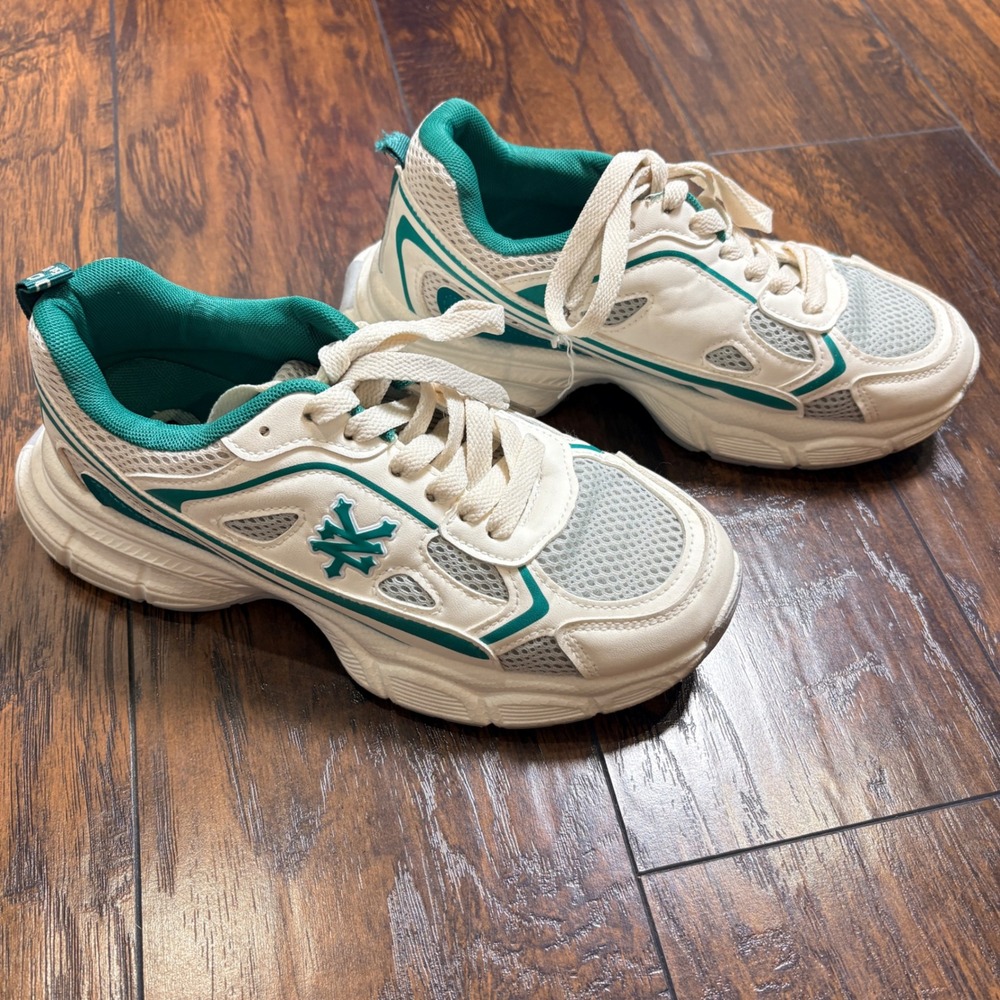 Zoo York Coco Chunky Sneakers Women 8.5 Green Cream Mesh Retro Dad Shoes
